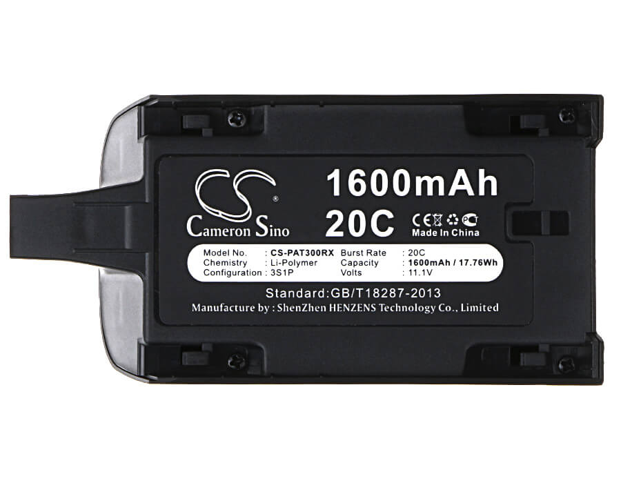 11.1V, 1600mAh, Li-Polymer Battery fits Parrot, Bebop Drone 3.0, Bebop Drone Skycontroller, 17.76Wh