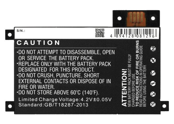 3.7V, 1400mAh, Li-Polymer Battery fits Amazon, D01200, Dr-a014, 5.18Wh