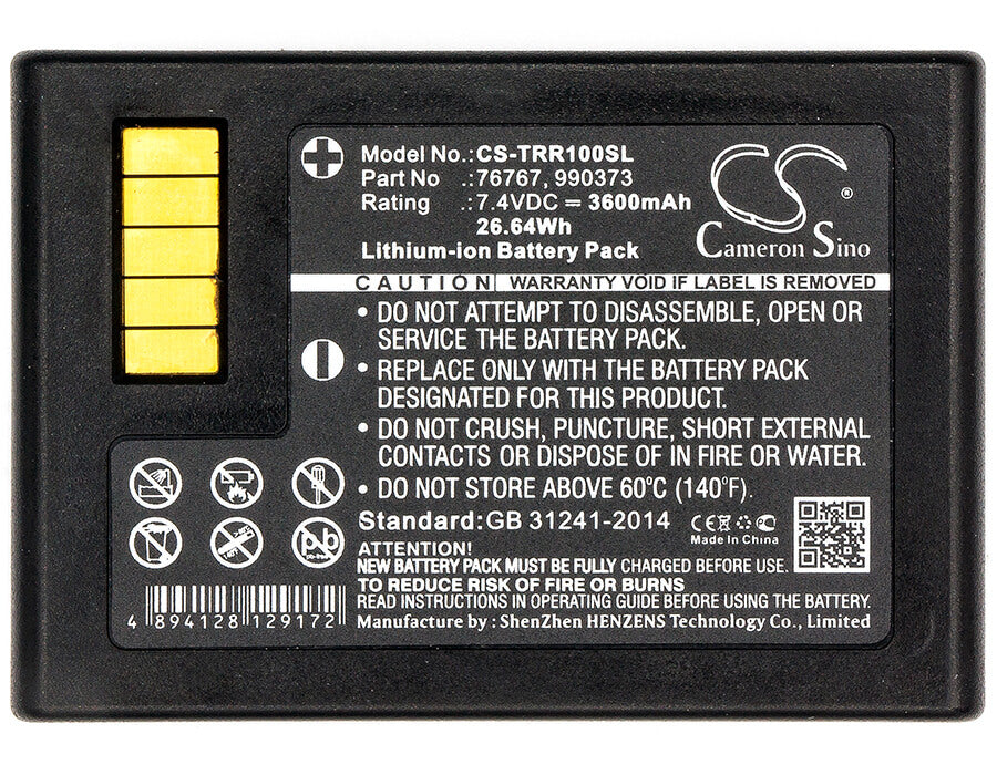 7.4V, 3600mAh, Li-ion Battery fits Trimble, R10, R10 Gnss, 26.64Wh