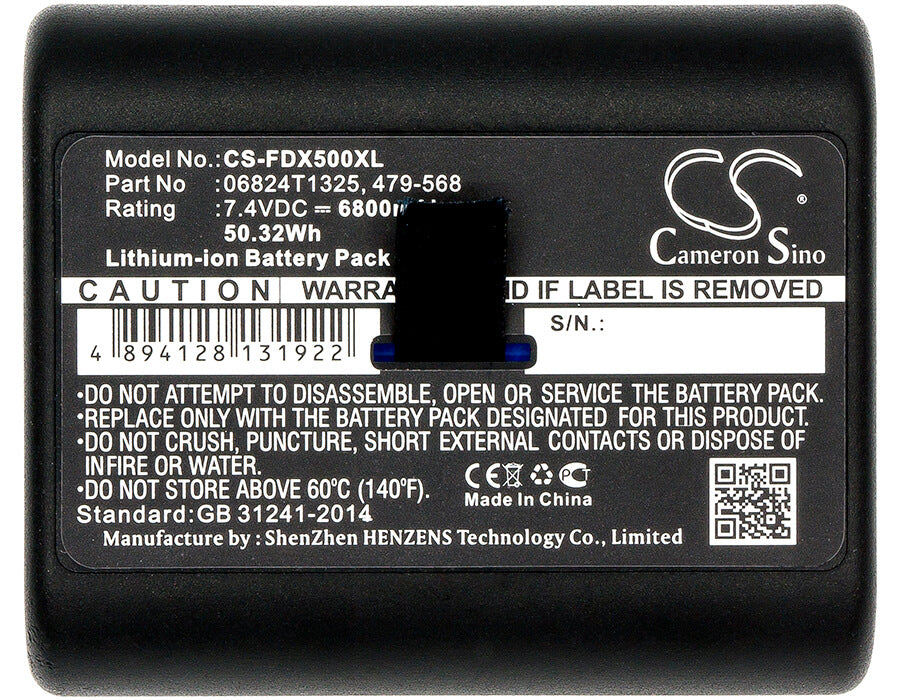 7.4V, 6800mAh, Li-ion Battery fits Netscout, Onetouch At Network Assistant, Onetouch At Platform, 50.32Wh