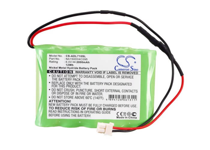 6.0V, 2000mAh, Ni-MH Battery fits Snap, On/sun Ls2000, Uei Adl7100, 12Wh