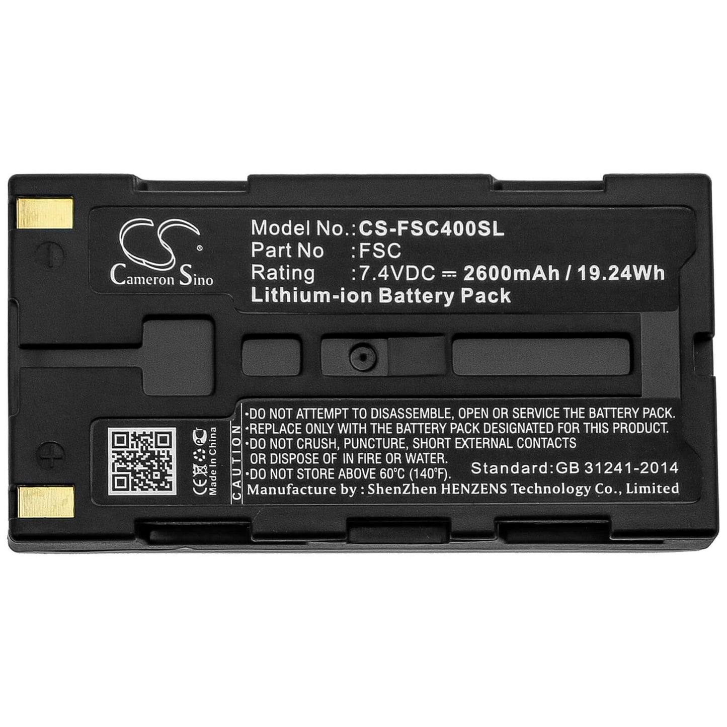 7.4V, 2600mAh, Li-ion Battery fits Fuji, Fsc, Fsc3, 19.24Wh