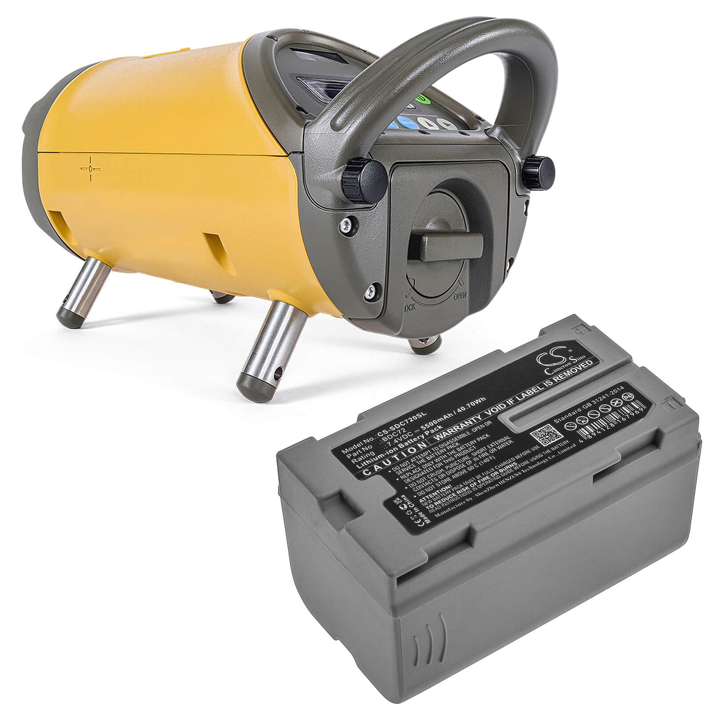 7.4V, 5500mAh, Li-ion Battery fits Topcon, Rc-5, Total Station Gm-52, 40.7Wh
