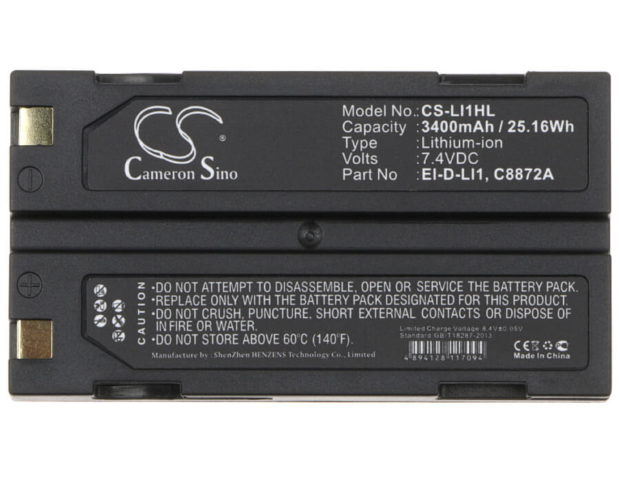 7.4V, 3400mAh, Li-ion Battery fits Symbol, Barcode Scanner, 25.16Wh