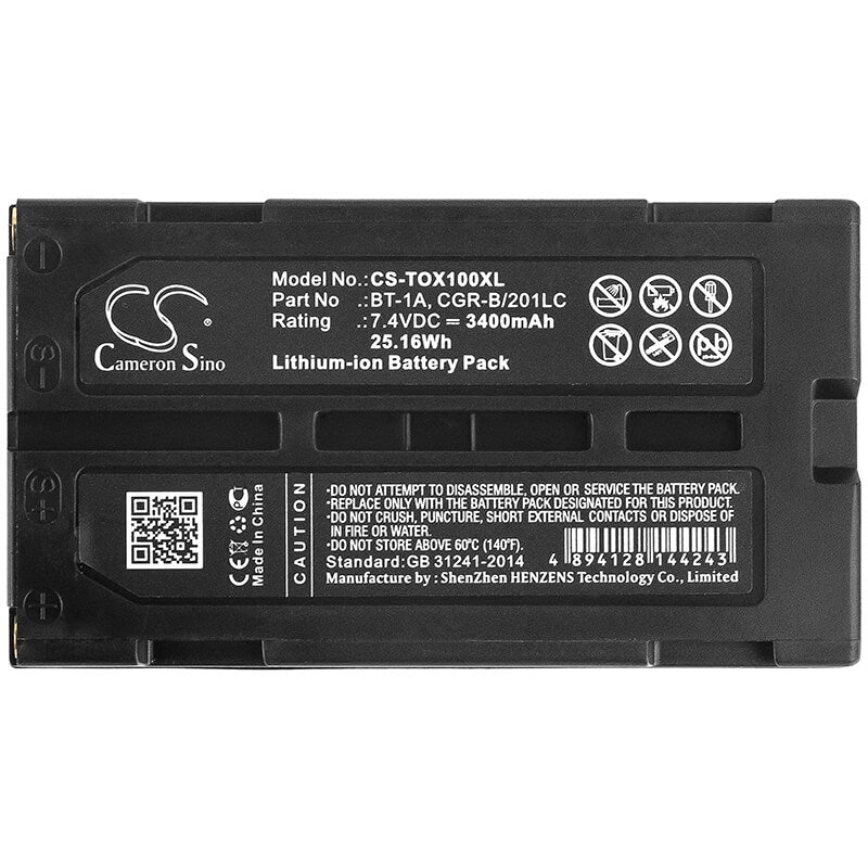 7.4V, 3400mAh, Li-ion Battery fits Topcon, Gp-sx1, Sx-1, 25.16Wh