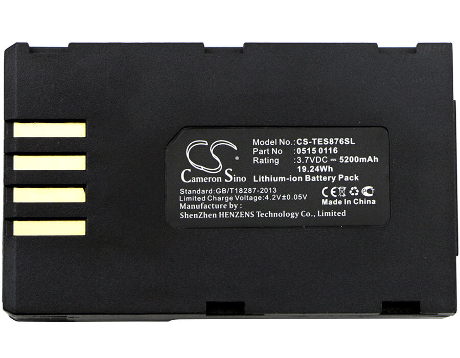 3.7V, 5200mAh, Li-ion Battery fits Testo, 876, 19.24Wh