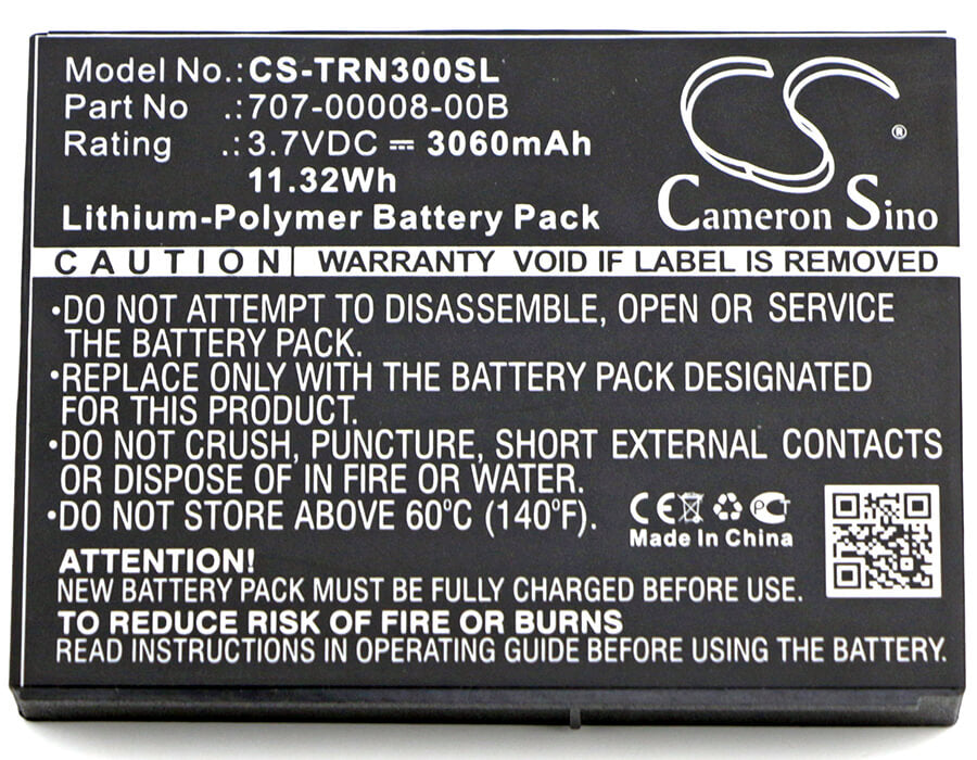 3.7V, 3060mAh, Li-Polymer Battery fits Trimble, 96410-00, Juno 3, 11.322Wh