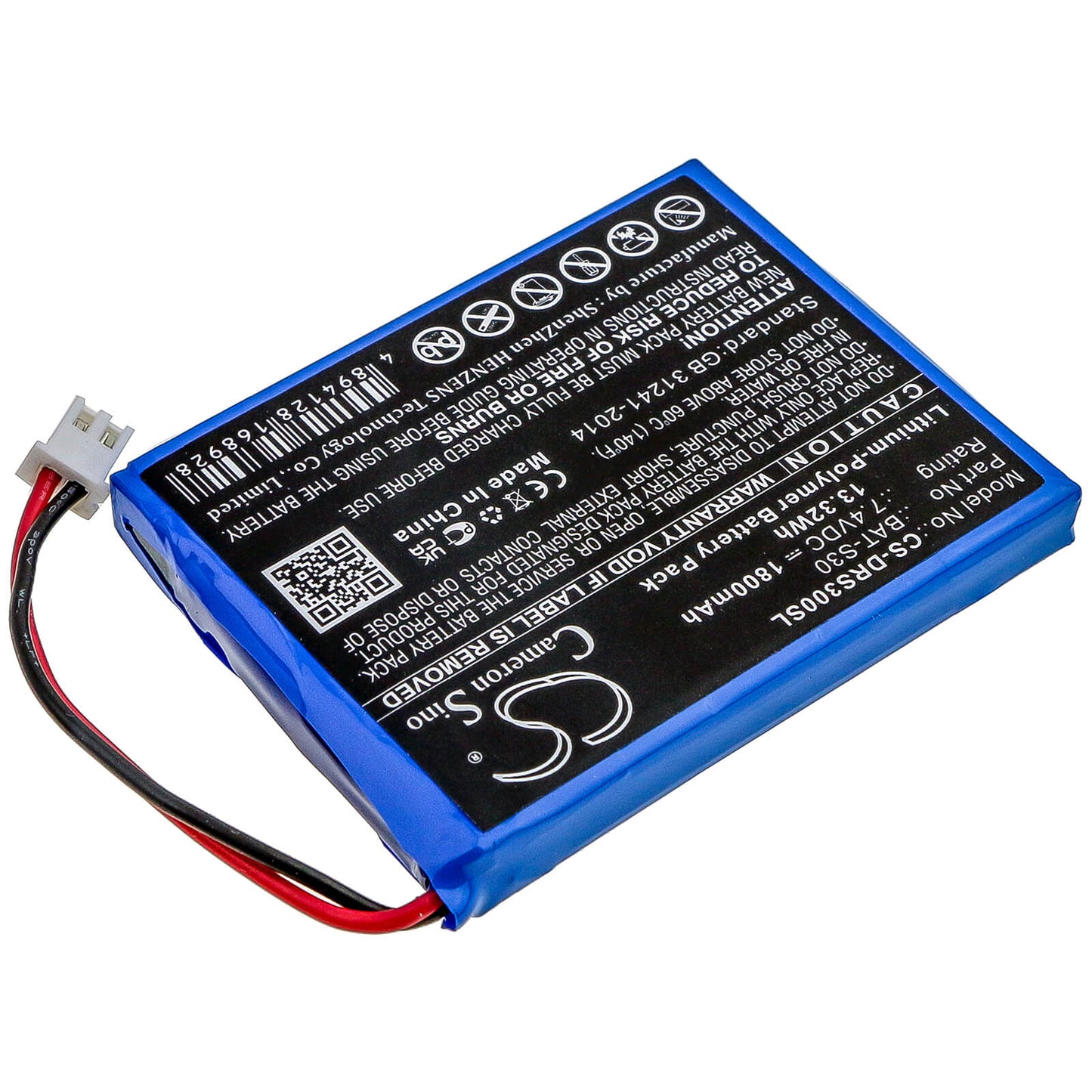 7.4V, 1800mAh, Li-Polymer Battery fits Deviser, S30, 13.32Wh