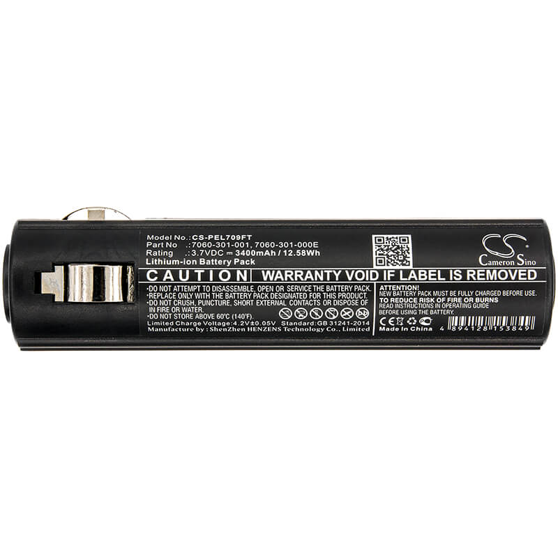 3.7V, 3400mAh, Li-ion Battery fits Pelican, 7060, 7069, 12.58Wh