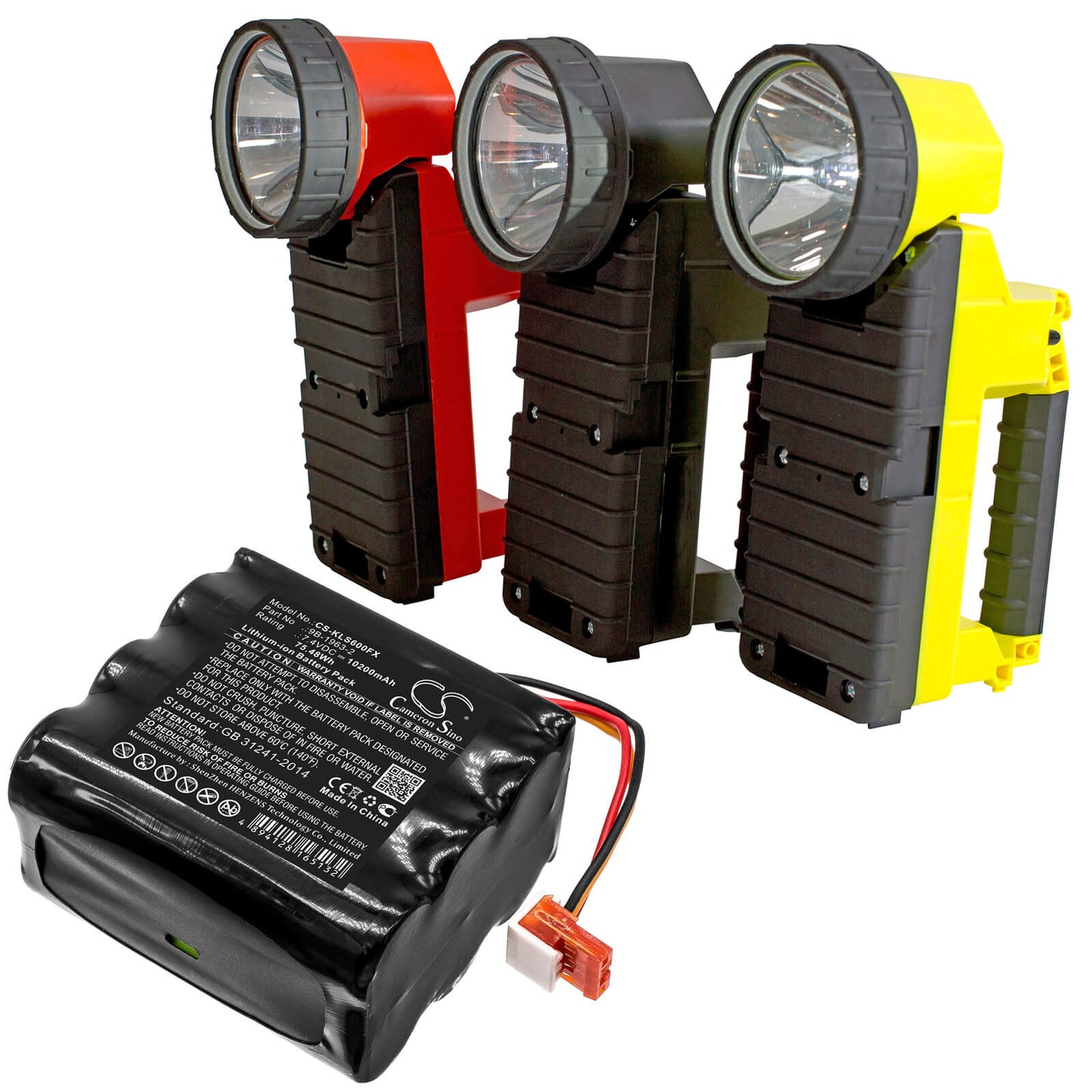 7.4V, 10200mAh, Li-ion Battery fits Koehler, Lighthawk 600, Lighthawk 600 Lumens, 75.48Wh