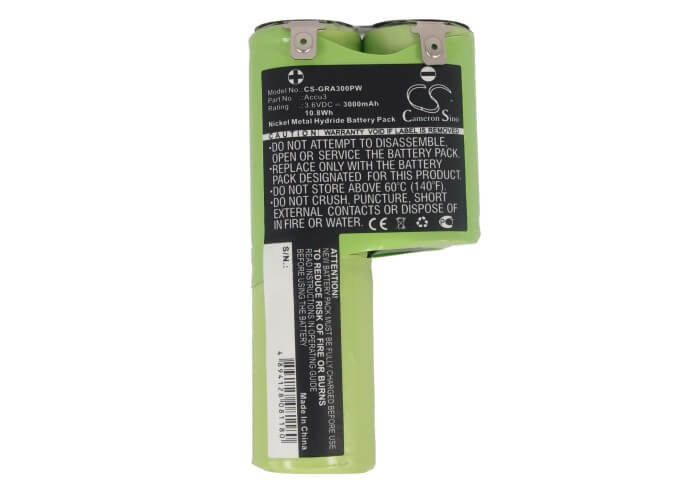 3.6V, 3000mAh, Ni-MH Battery fits Gardena, Gartenschere, Grasschere, 10.8Wh
