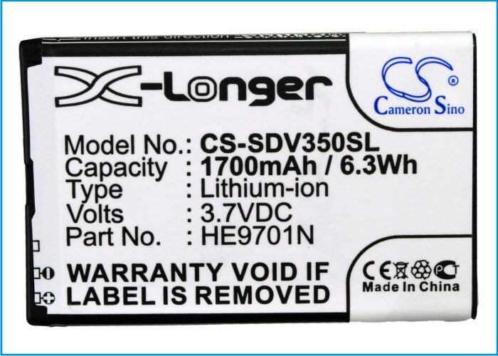 Gps, Navigator 3.7V, 1700mAh, Li-ion Battery fits Sonocaddie, G-4l, V350, 6.29Wh