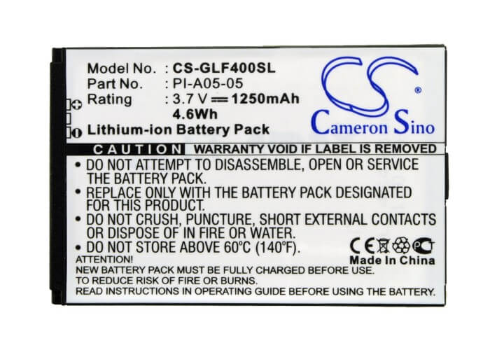 3.7V, 1250mAh, Li-ion Battery fits Golf Buddy, Buddy World, Dsc-gb400, 4.625Wh
