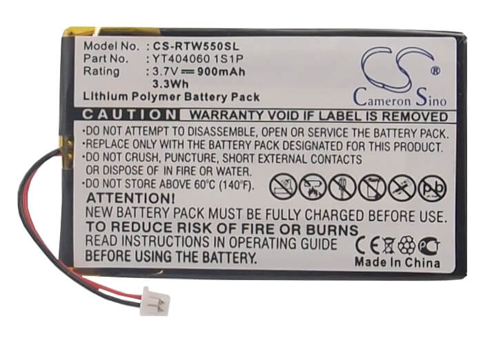 3.7V, 900mAh, Li-Polymer Battery fits Rightway, 550, 3.33Wh
