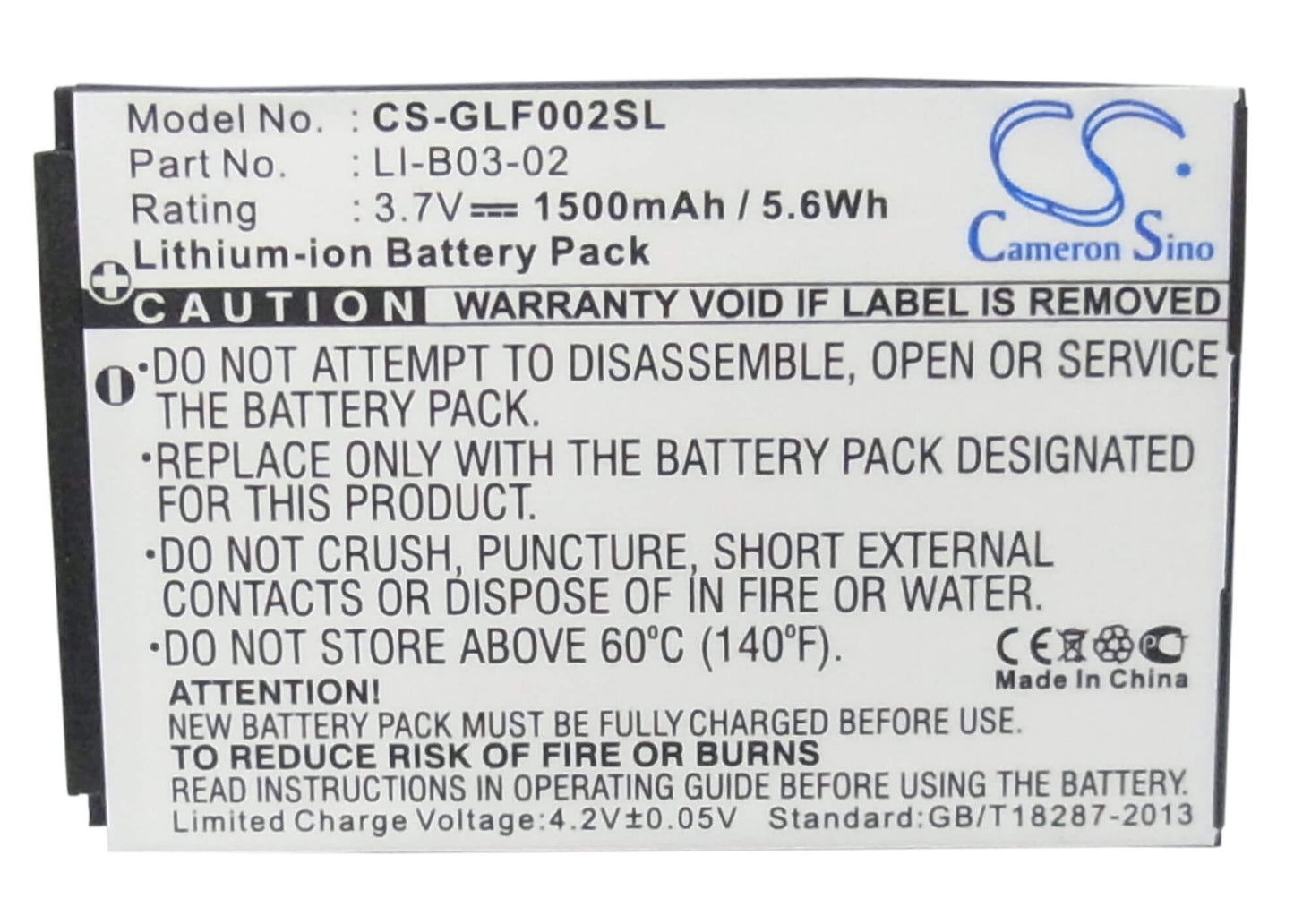 3.7V, 1500mAh, Li-ion Battery fits Golf Buddy, Gb3, Platinum, 5.55Wh