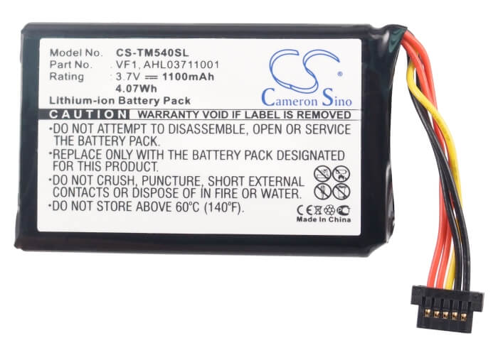 3.7V, 1100mAh, Li-ion Battery fits Tomtom, 4cf5.002.00, Go 540, 4.07Wh