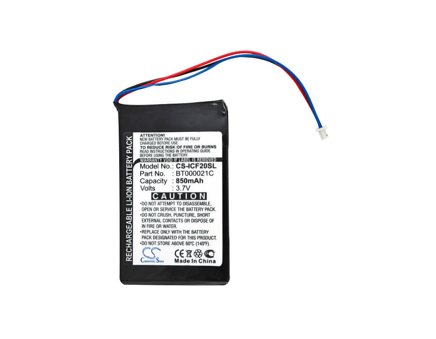 3.7V, 850mAh, Li-ion Battery fits Navman, F20, F20 Euro, 3.145Wh