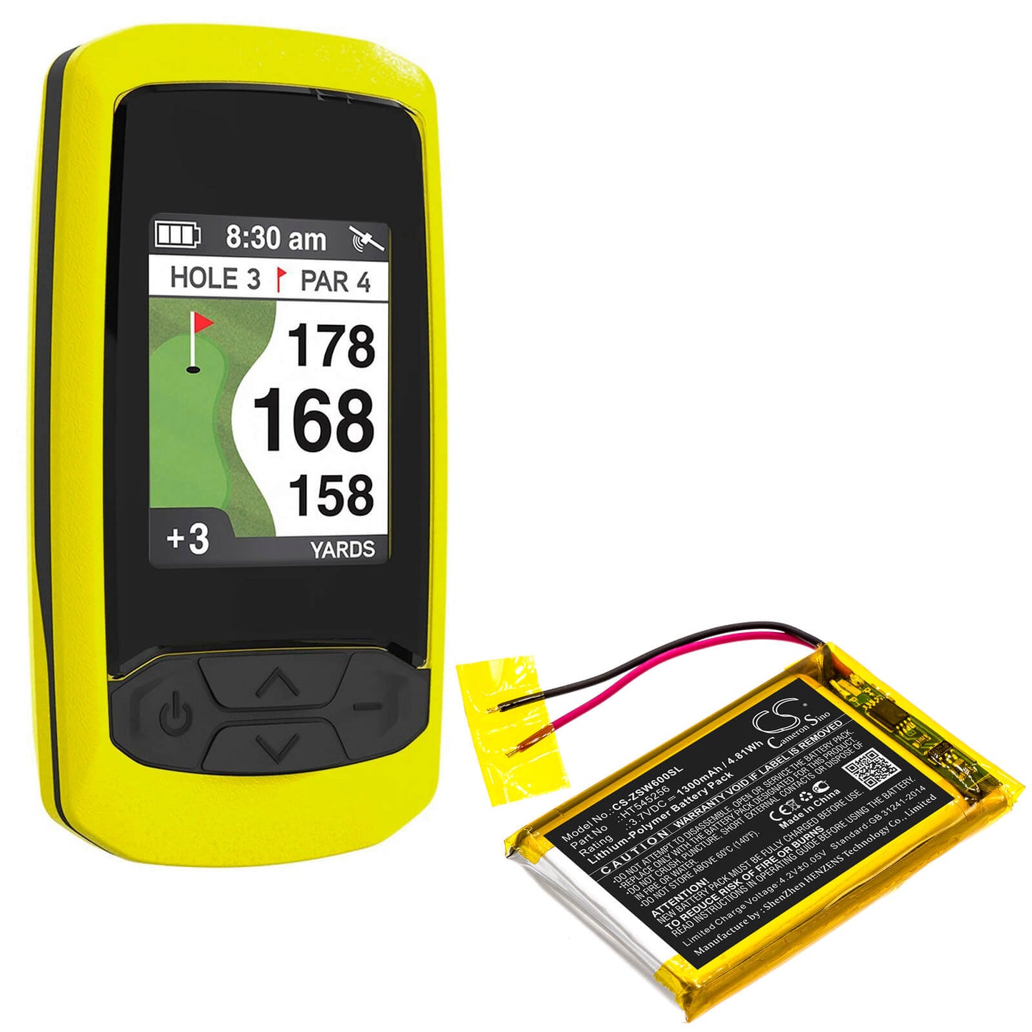3.7V, 1300mAh, Li-Polymer Battery fits Izzo, Swami 6000, 4.81Wh