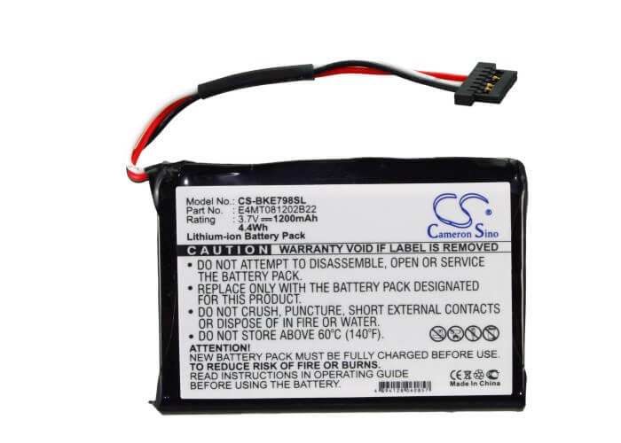 3.7V, 1200mAh, Li-ion Battery fits Becker, Be7934, Be7988, 4.44Wh