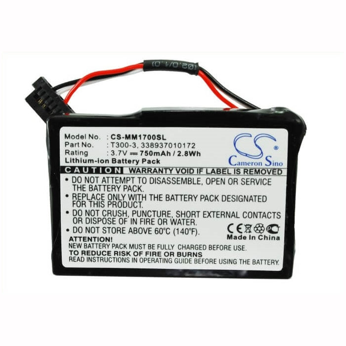 3.7V, 750mAh, Li-ion Battery fits Magellan, Maestro 1700, 2.775Wh