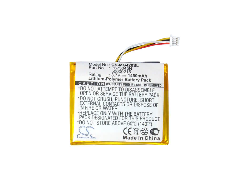 3.7V, 1450mAh, Li-Polymer Battery fits Typhoon, Myguide 4200, Myguide 4228, 5.365Wh