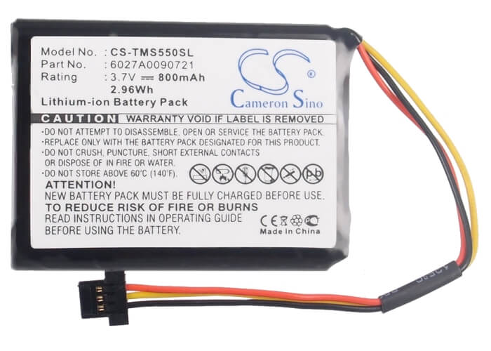3.7V, 800mAh, Li-ion Battery fits Tomtom, 1ef0.017.03, 1et0.052.09, 2.96Wh
