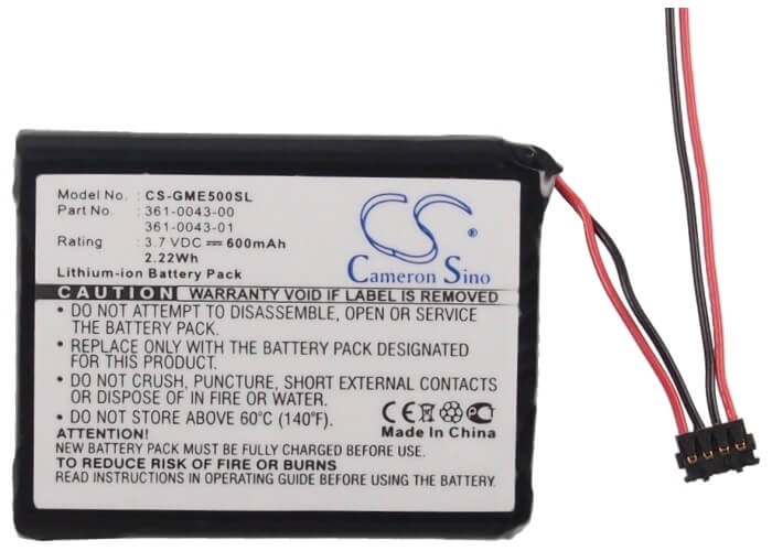 3.7V, 600mAh, Li-ion Battery fits Garmin, 010-01626-02, 4rl58983, 2.22Wh