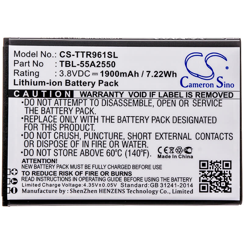 3.8V, 1900mAh, Li-ion Battery fits Tp-link, M7350, M7350 Ver 2, 7.22Wh