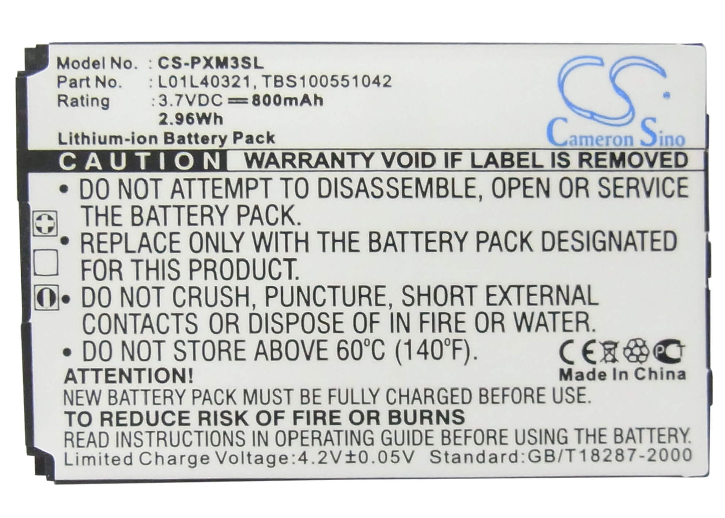 3.7V, 800mAh, Li-ion Battery fits Sirius, Gex-xmp3, Xmp3h1, 2.96Wh