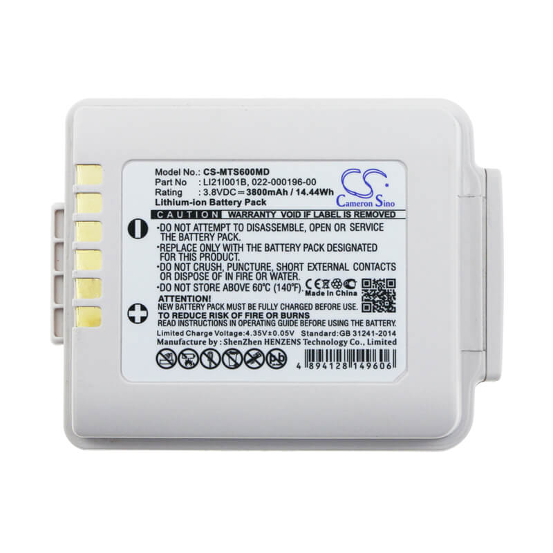 3.8V, 3800mAh, Li-ion Battery fits Mindray, Benevision Td60, Benevision Tms60, 14.44Wh