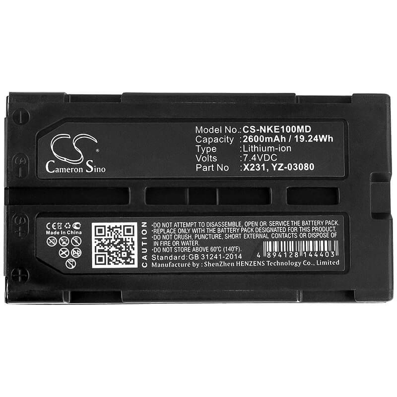 7.4V, 2600mAh, Li-ion Battery fits Nihon Kohden, Wee-1000, 19.24Wh
