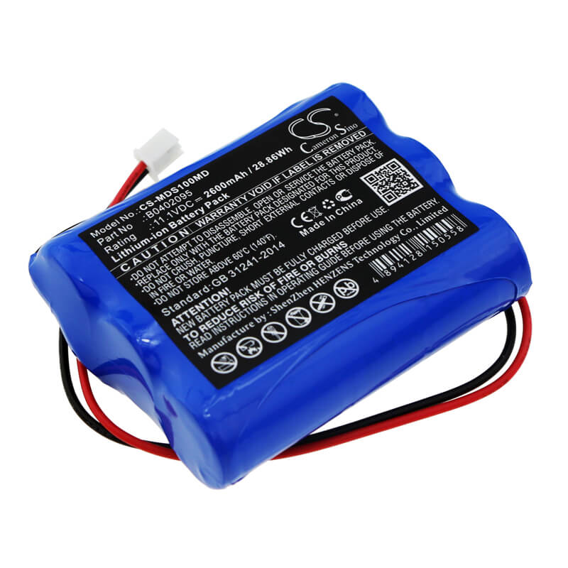 11.1V, 2600mAh, Li-ion Battery fits Medsonic, Mscpr-1a, 28.86Wh