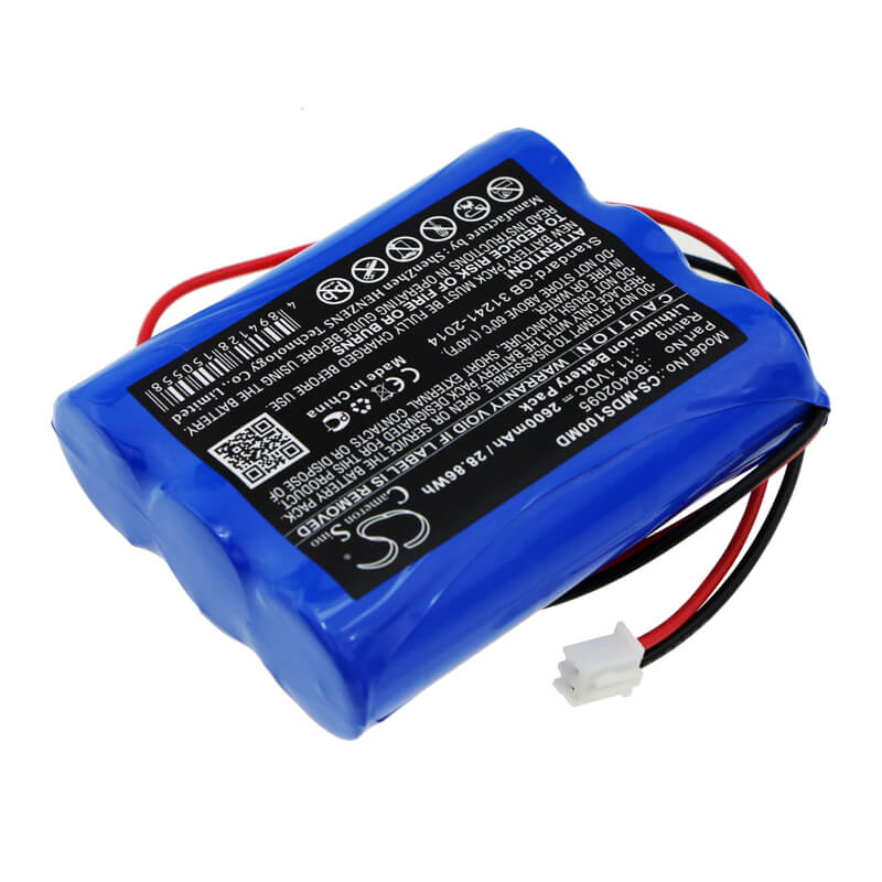 11.1V, 2600mAh, Li-ion Battery fits Medsonic, Mscpr-1a, 28.86Wh