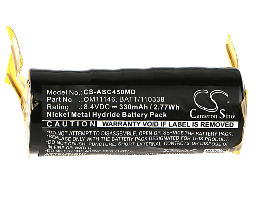 8.4V, 330mAh, Ni-MH Battery fits Drager, C450qt, Drager C450, 2.772Wh