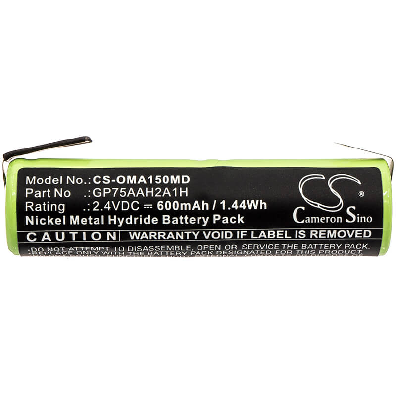 2.4V, 600mAh, Ni-MH Battery fits Omron, A1500, 1.44Wh