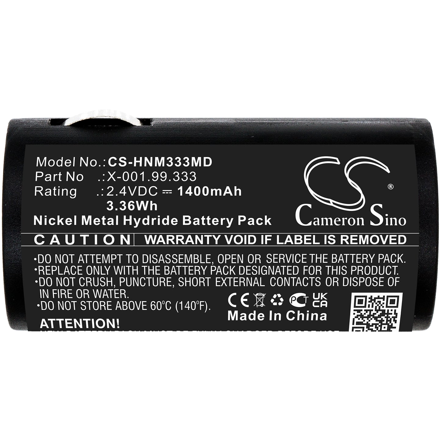 2.4V, 1400mAh, Ni-MH Battery fits Heine, Old S2z Handles, 3.36Wh