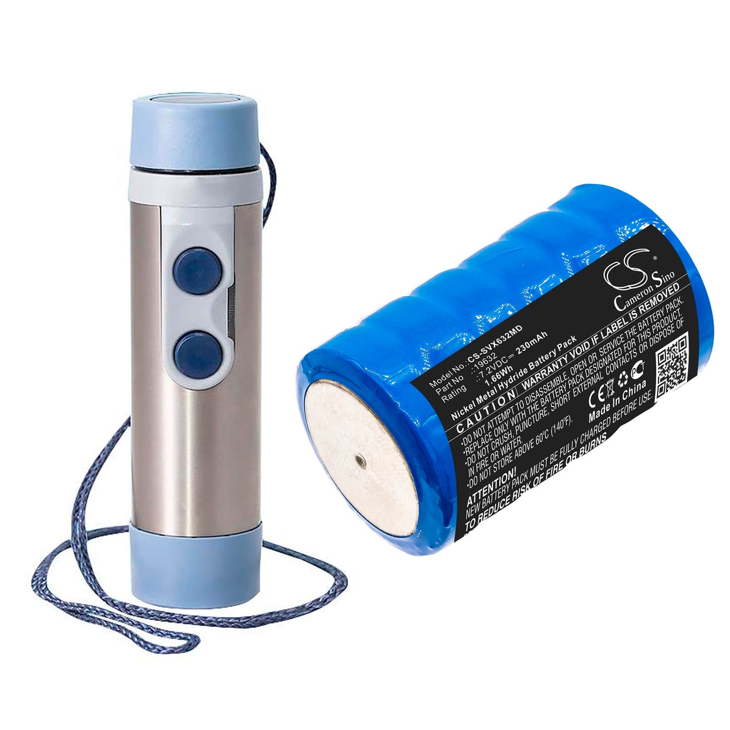 7.2V, 230mAh, Ni-MH Battery fits Servox, 14266, 19632, 1.656Wh