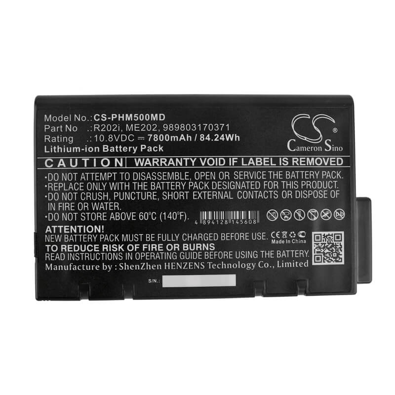 10.8V, 7800mAh, Li-ion Battery fits Drager, Oxylog 2000+, Oxylog 3000, 84.24Wh