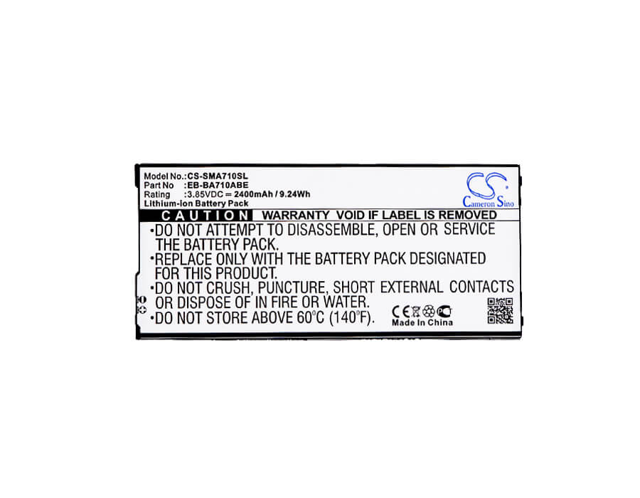 3.85V, 2400mAh, Li-ion Battery fits Samsung, Galaxy A7 2016 Duos, Galaxy A7 2016 Duos Td-lte, 9.24Wh