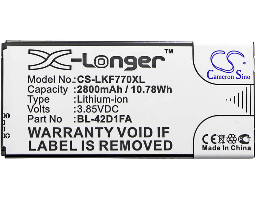 3.85V, 2800mAh, Li-ion Battery fits Lg, F770s, G5 Mini, 10.78Wh