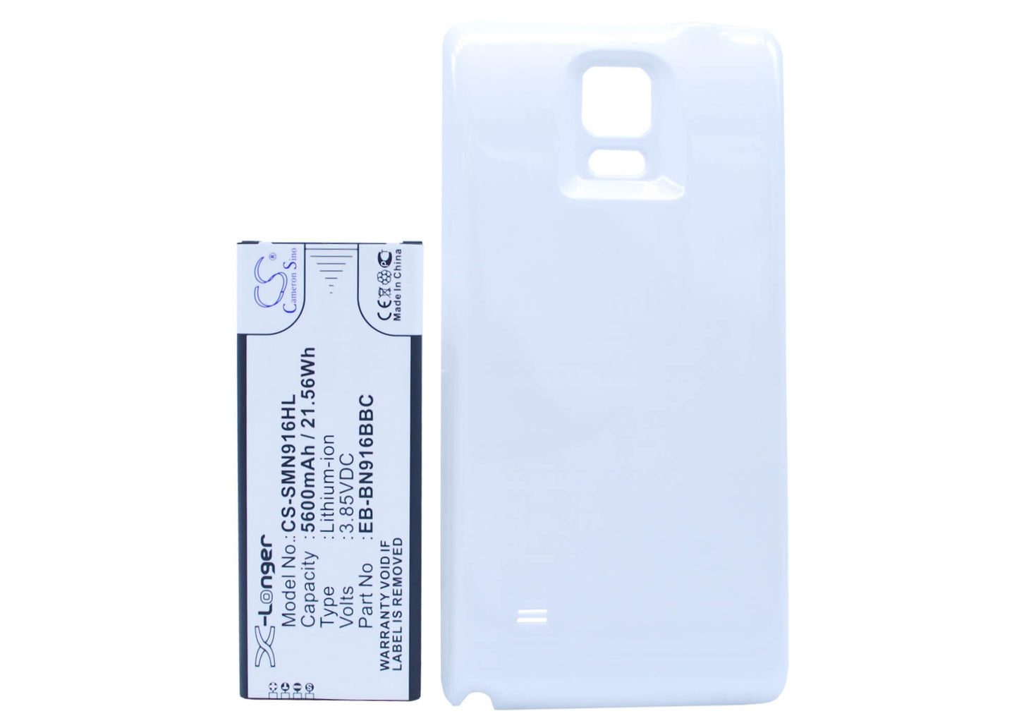 White, 3.85V, 5600mAh, Li-ion Battery fits Samsung, Galaxy Note 4 ( China Mobile ), Sm-n9100, 21.56Wh