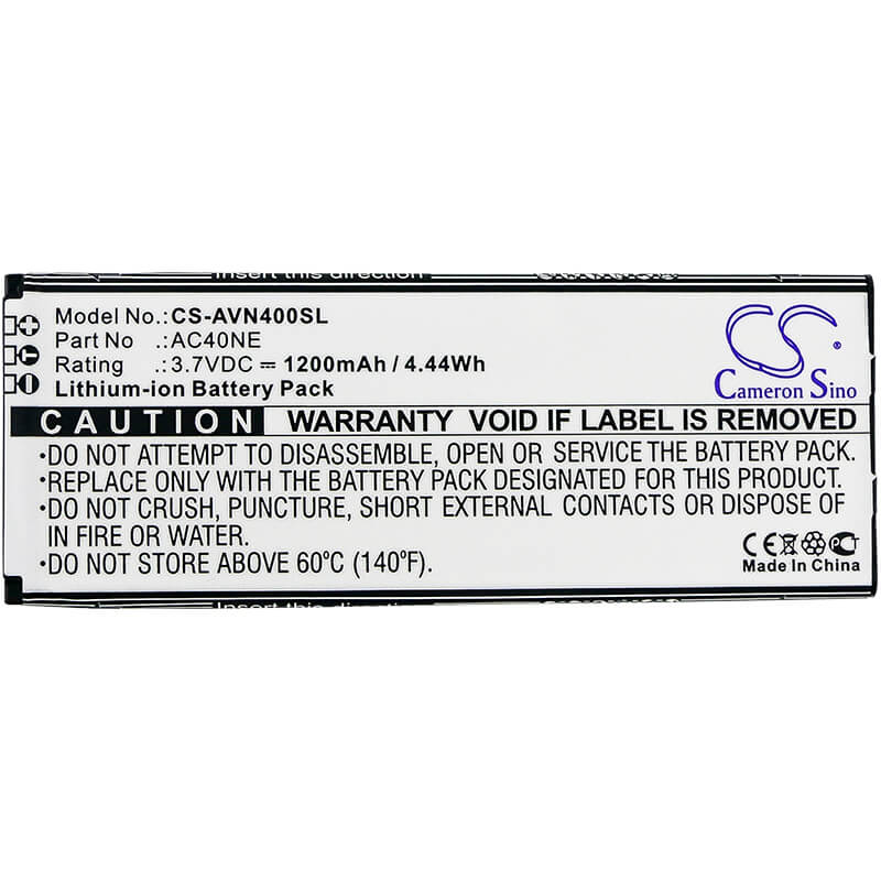 3.7V, 1200mAh, Li-ion Battery fits Archos, 40 Neon, 4.44Wh