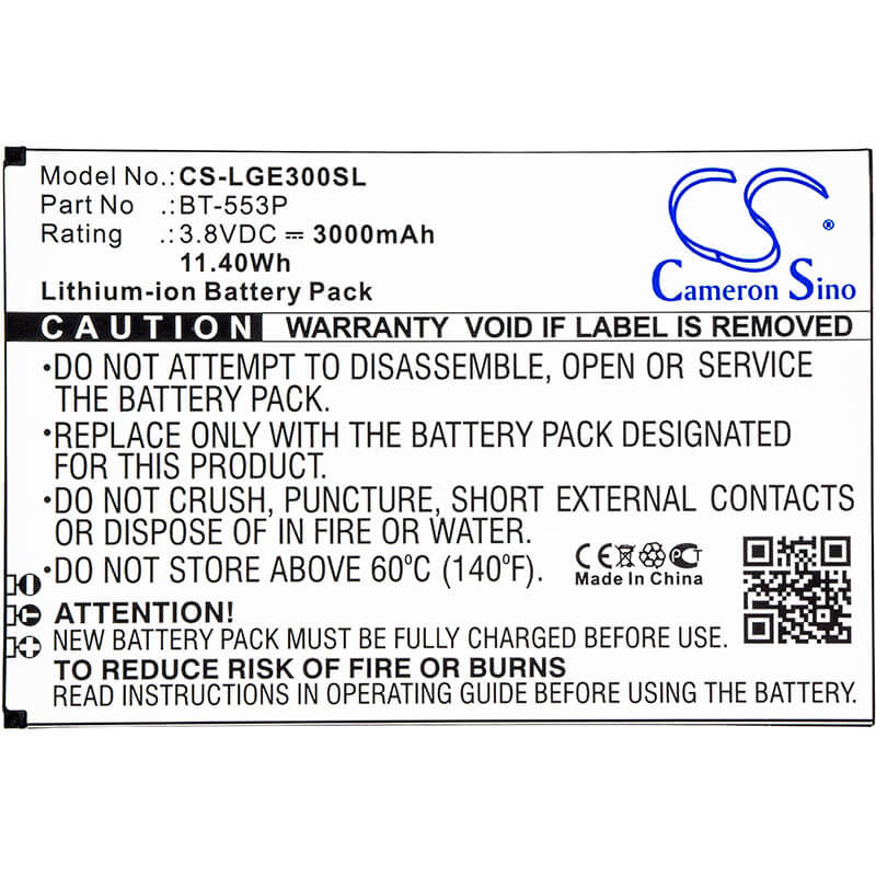 3.8V, 3000mAh, Li-ion Battery fits Leagoo, Elite 3, 11.4Wh