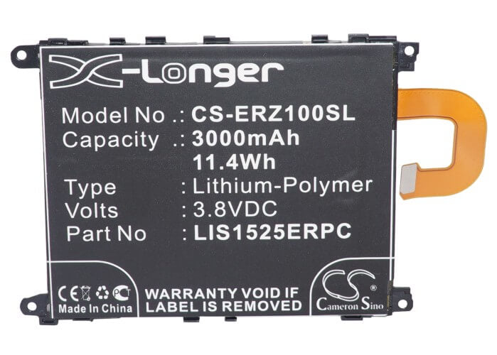 3.8V, 3000mAh, Li-Polymer Battery fits Sony Ericsson, C6902, C6903, 11.4Wh