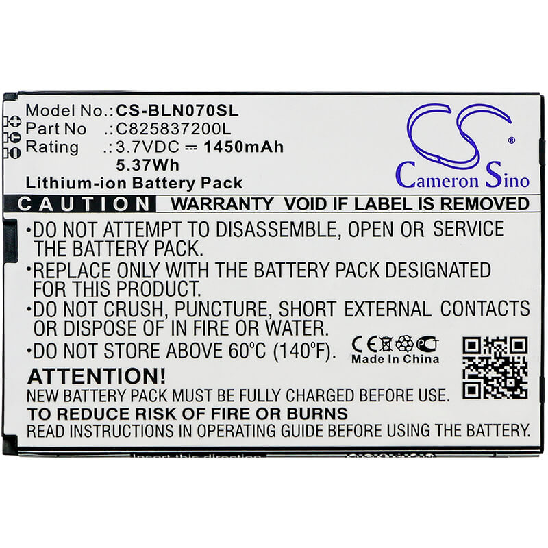 3.7V, 1450mAh, Li-ion Battery fits Blu, N070u, Neo X, 5.365Wh