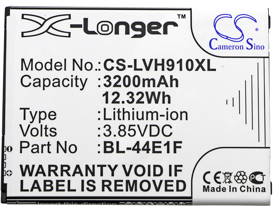 3.85V, 3200mAh, Li-ion Battery fits Lg, F800, F800k, 12.32Wh