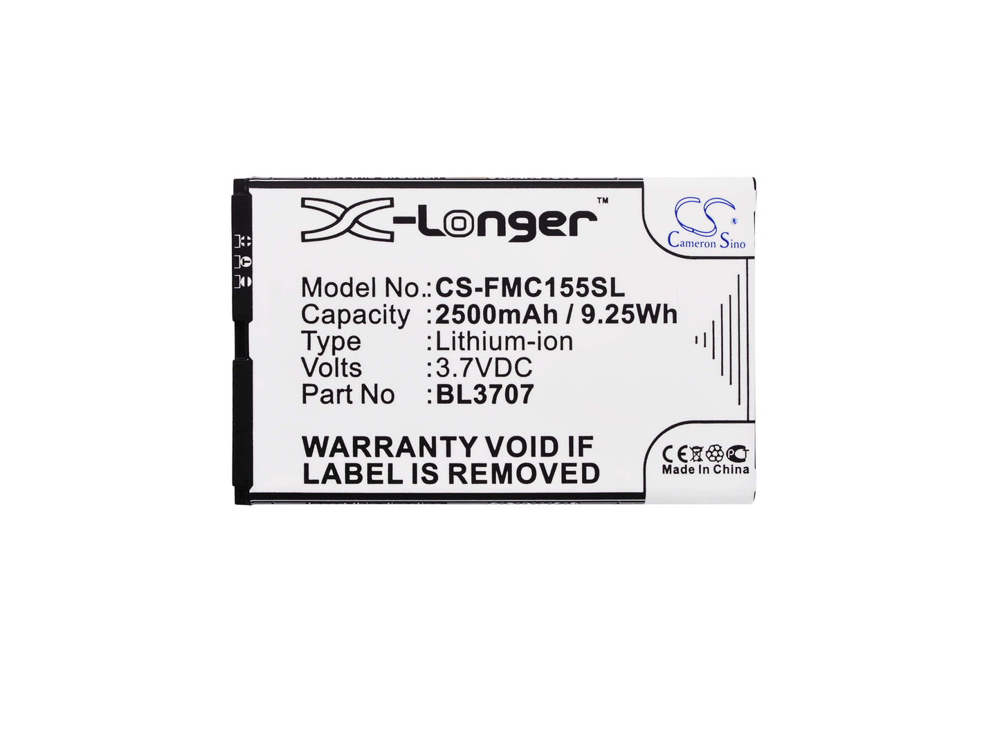 3.7V, 2500mAh, Li-ion Battery fits Fly, Era Energy 2, Iq4401, 9.25Wh