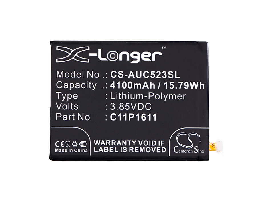 3.85V, 4100mAh, Li-Polymer Battery fits Asus, Zc520tl, Zenfone 3 Max 5.2, 15.785Wh