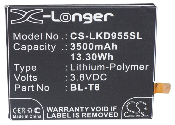 3.8V, 3500mAh, Li-Polymer Battery fits Lg, Chameleon, D950, 13.3Wh