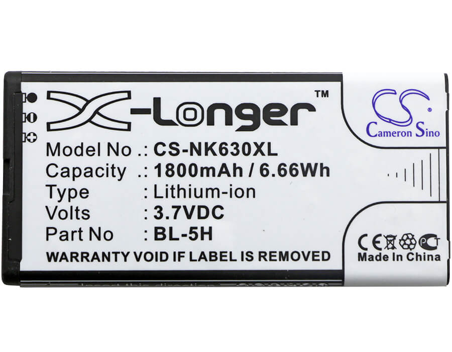 3.7V, 1800mAh, Li-ion Battery fits Nokia, Lumia 630, Lumia 630 Dual Sim, 6.66Wh